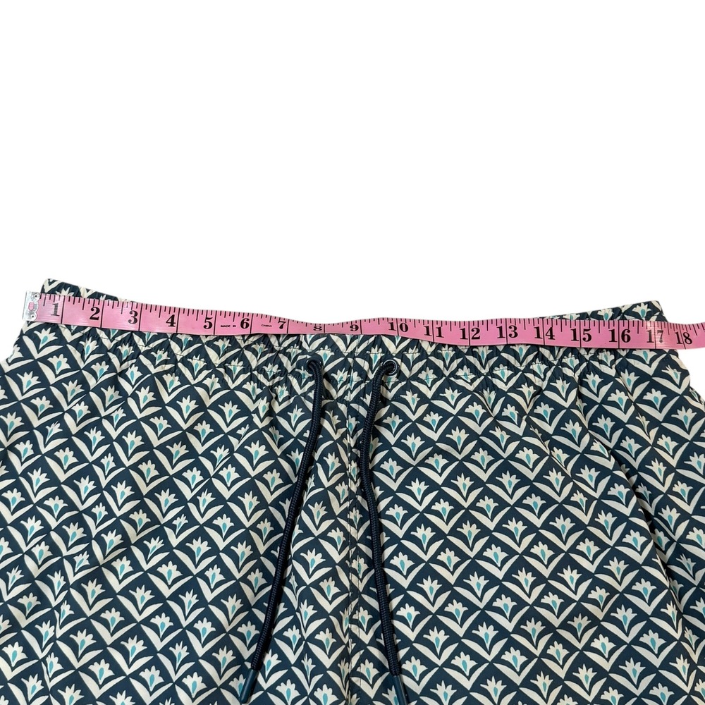 Caribbean Joe Mens Swim Shorts XL Teal Floral Quick Dry UPF 50 5 Inch Inseam - Picture 3 of 9